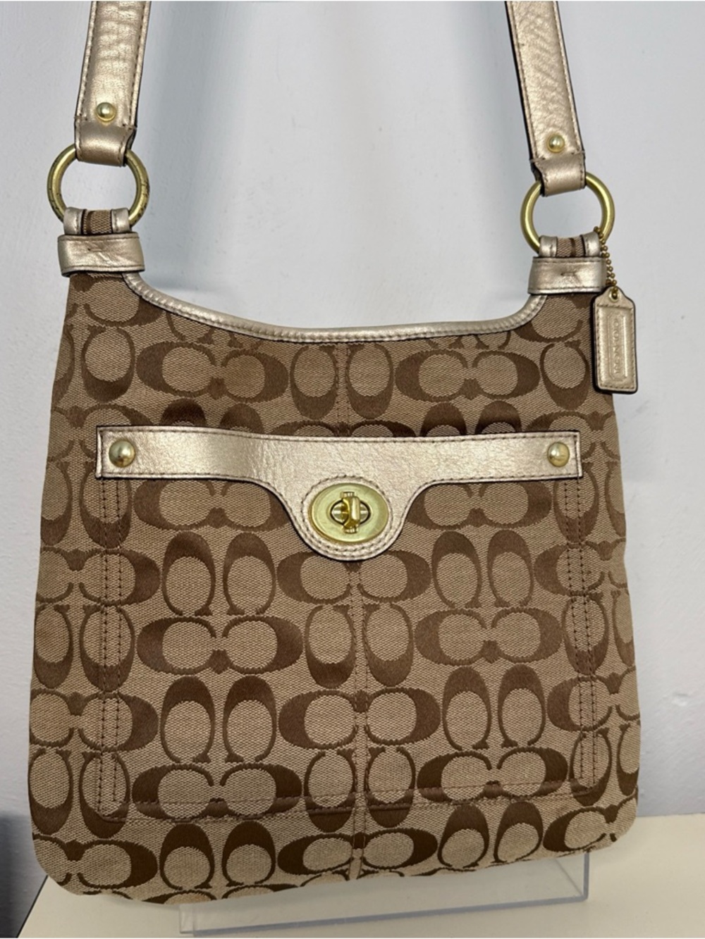 Coach Penelope Brown/tan G1168-F16536 Signature C Crossbody Purse Bag